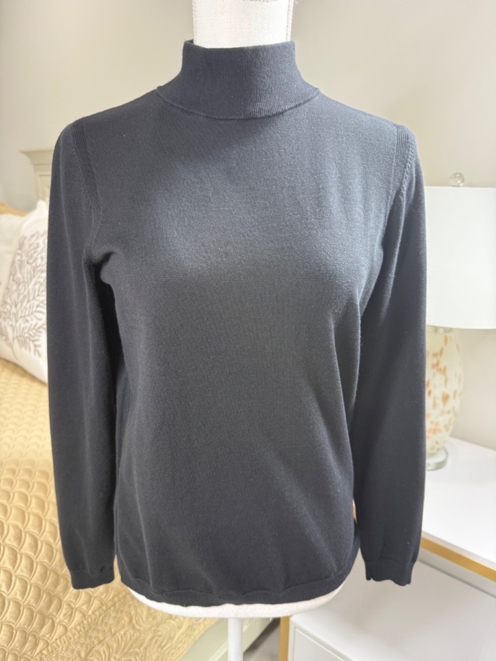 Talbots Black Turtleneck Sweater Size M